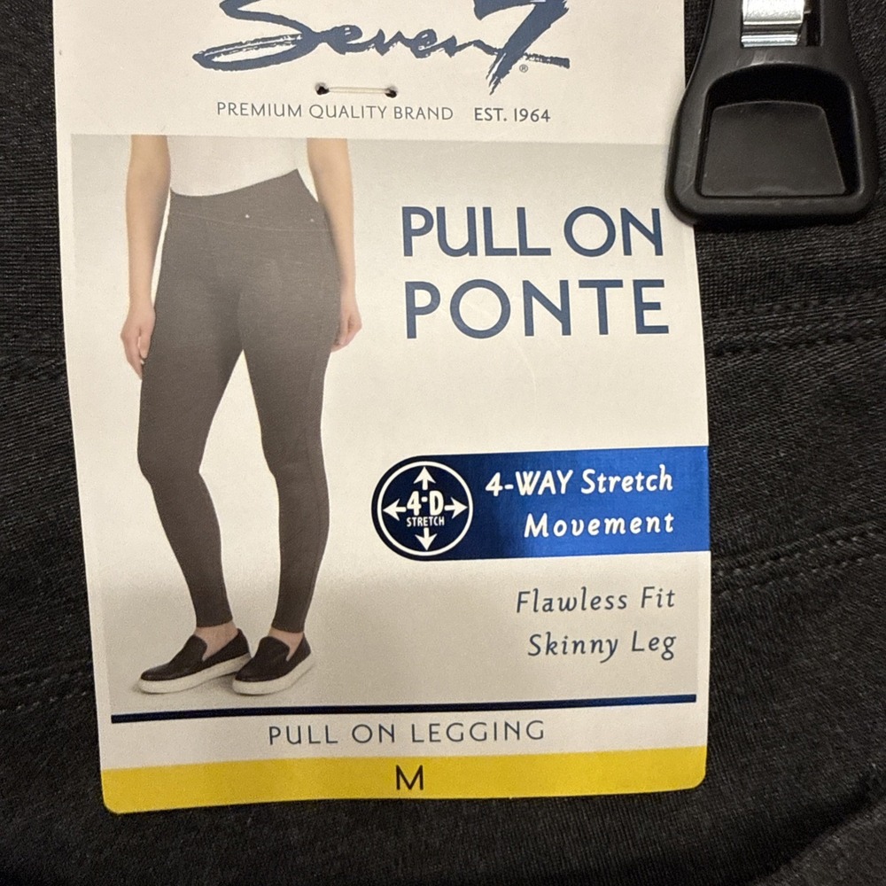 Seven7 Womens Pull On 4-Way Stretch Skinny Fit Ponte Legging Med Gray NWT - Picture 4 of 7